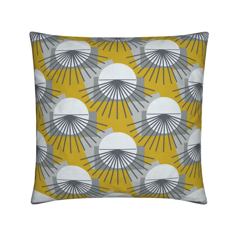 Kerensa Gold and Gray Cotton Linen Pillow Cover