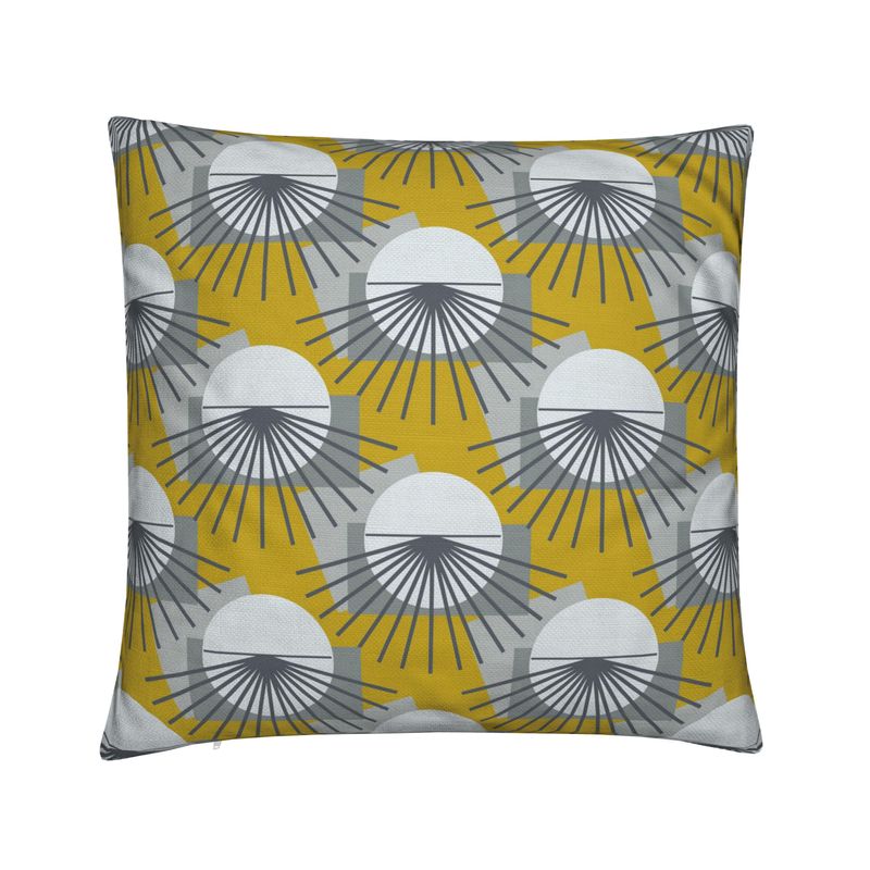 Kerensa Gold and Gray Cotton Linen Pillow Cover