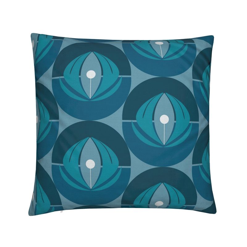 Nemy Teal Cotton Linen Pillow Cover