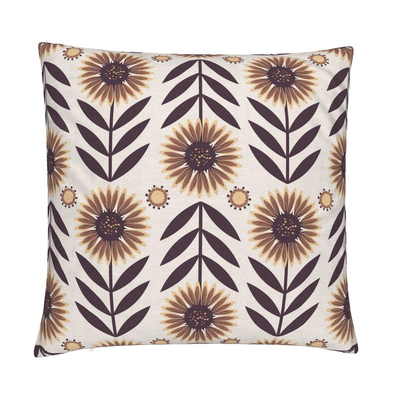 Blanketflower Cocoa Cotton Linen Pillow Cover