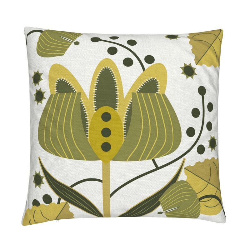 Swoon Flower Cotton Linen Pillow Cover