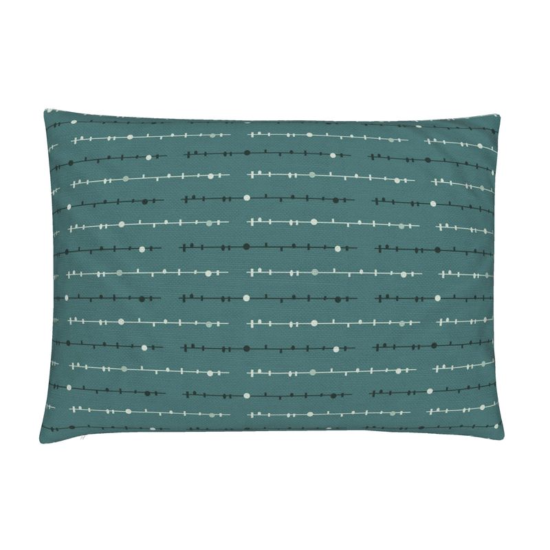 Dots and Lines Sage Green Cotton Linen Lumbar Pillow Cover