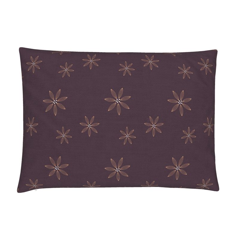 Flower Flutter Cocoa Cotton Linen Lumbar Pillow Cover