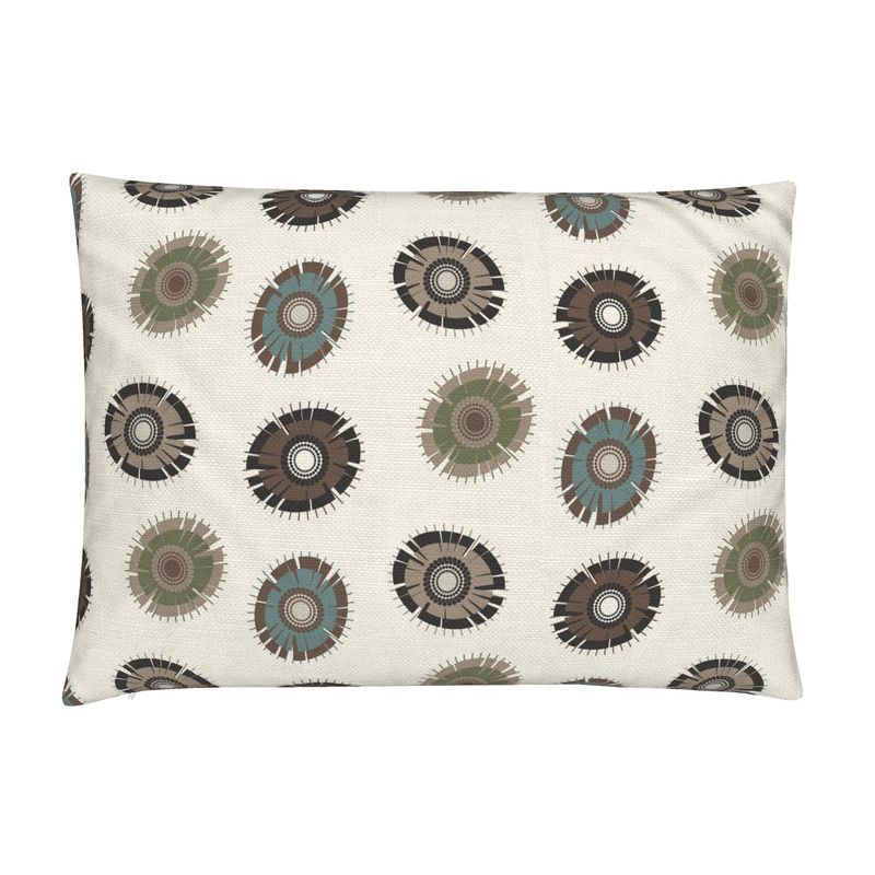 Spiky Flowers Cotton Linen Lumbar Pillow Cover