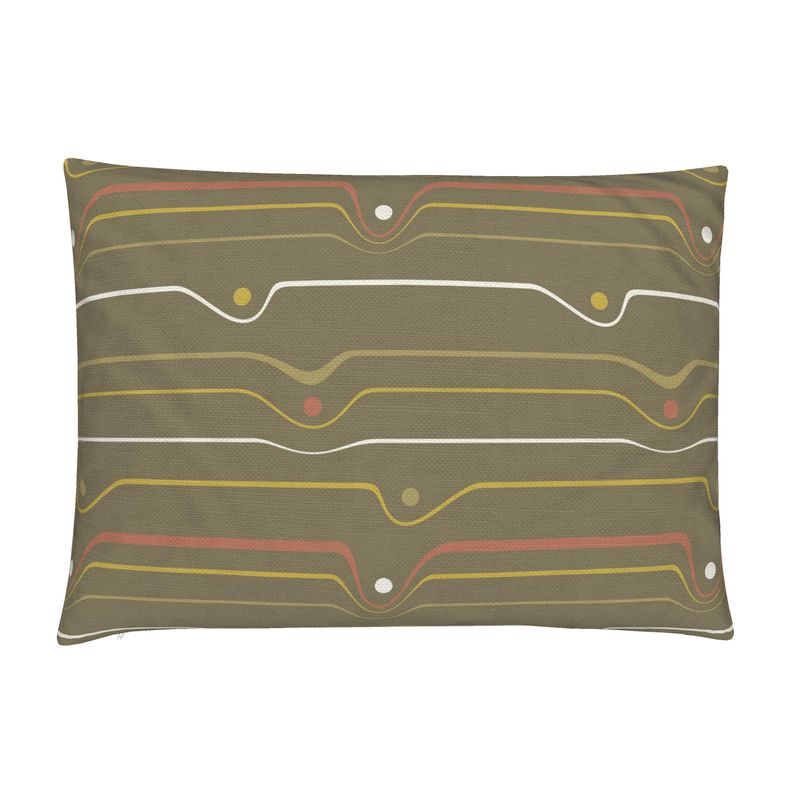 Wavelengths Green Cotton Linen Lumbar Pillow Cover