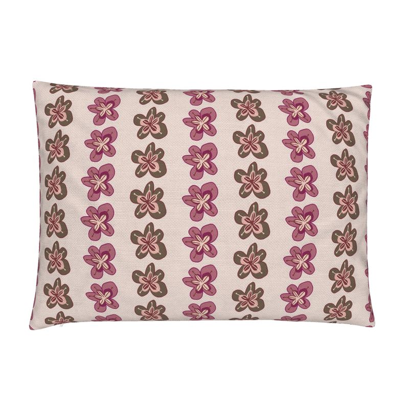 Patio Flowers Cotton Linen Lumbar Pillow Cover