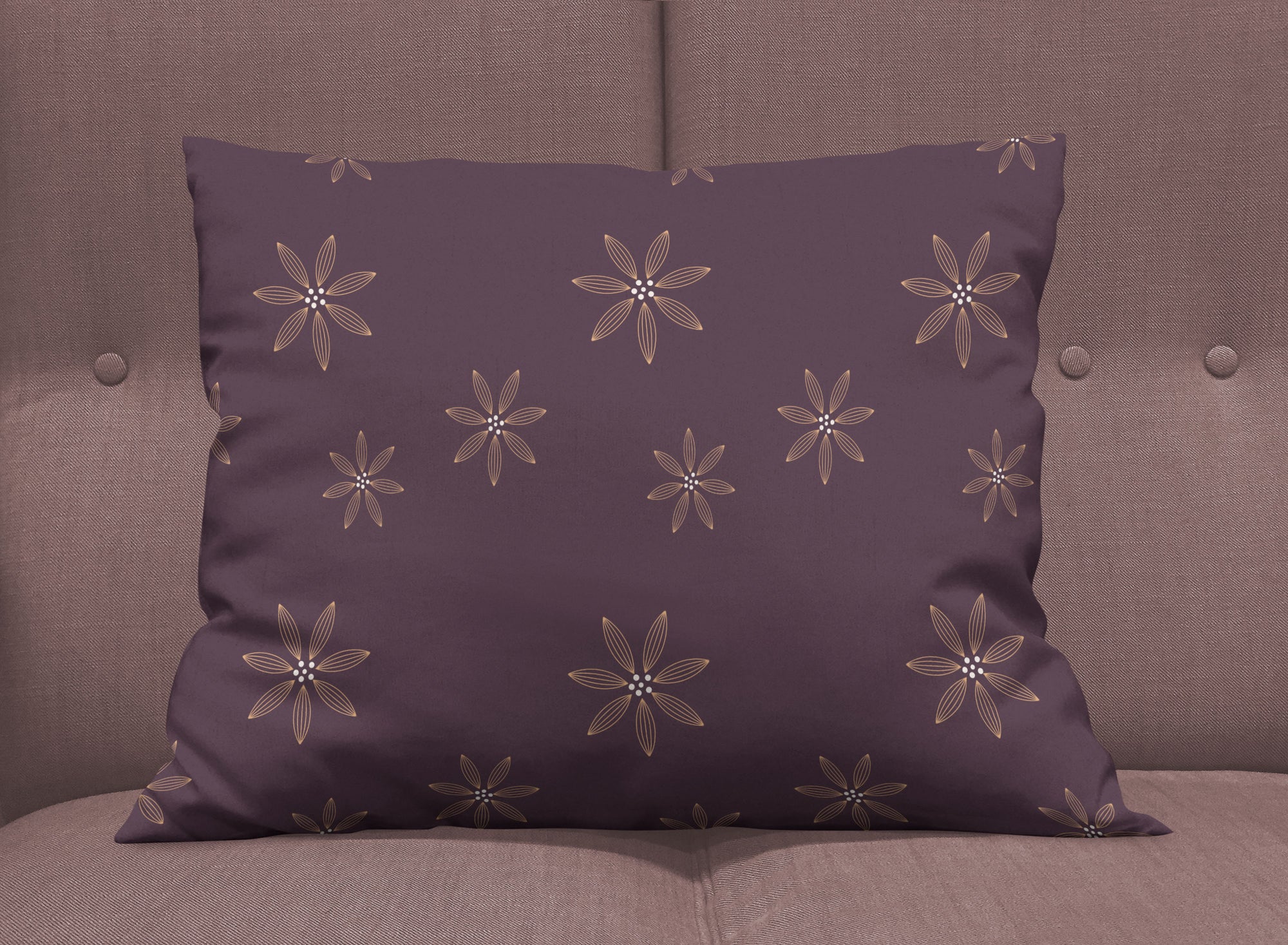 Flower Flutter Cocoa Cotton Linen Lumbar Pillow Cover