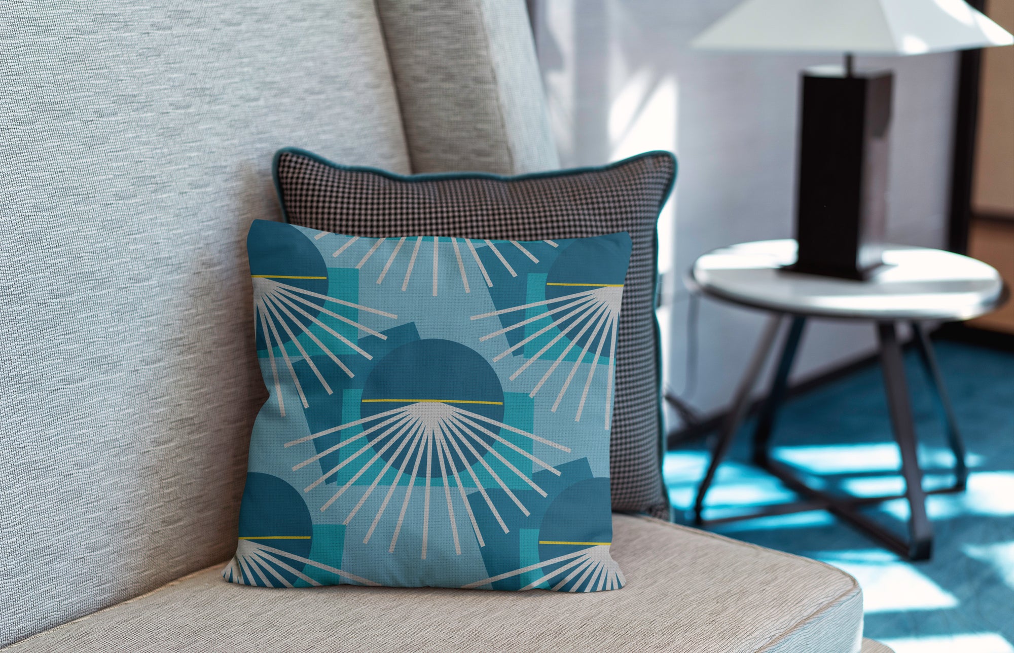 Kerensa Teal Cotton Linen Pillow Cover