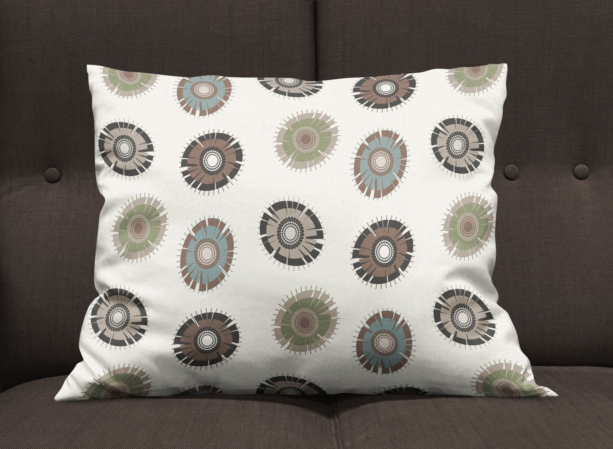 Spiky Flowers Cotton Linen Lumbar Pillow Cover